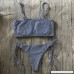 YAUASOPA Square Neck Bandeau Straight Across Neckline Bikini Two Pieces Swimsuit Women Swimwear Grid B078PDLCX6
